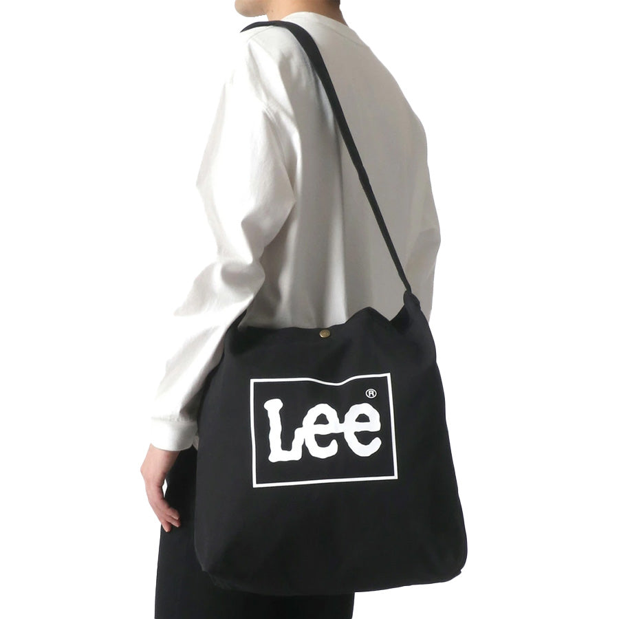 Lee リー ショルダーバッグ キャンバス 2WAY レディース メンズ ユニセックス トートバッグ ロゴプリント ミニボックスロゴ 刺繍 無地 バックポケット ミニポケット 収納 B4 大容量 通勤 通学 デイリーユース(7787840001)