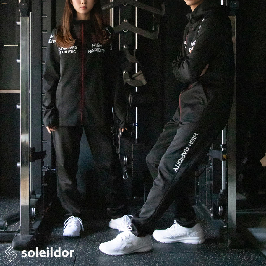 soleildor ソレイルドール スポーツウェア メンズ ジャージ 上下 セットアップ トレーニングウェア ブランド おしゃれ トップス パンツ 長袖 大きいサイズ ゆったり(0162210002)