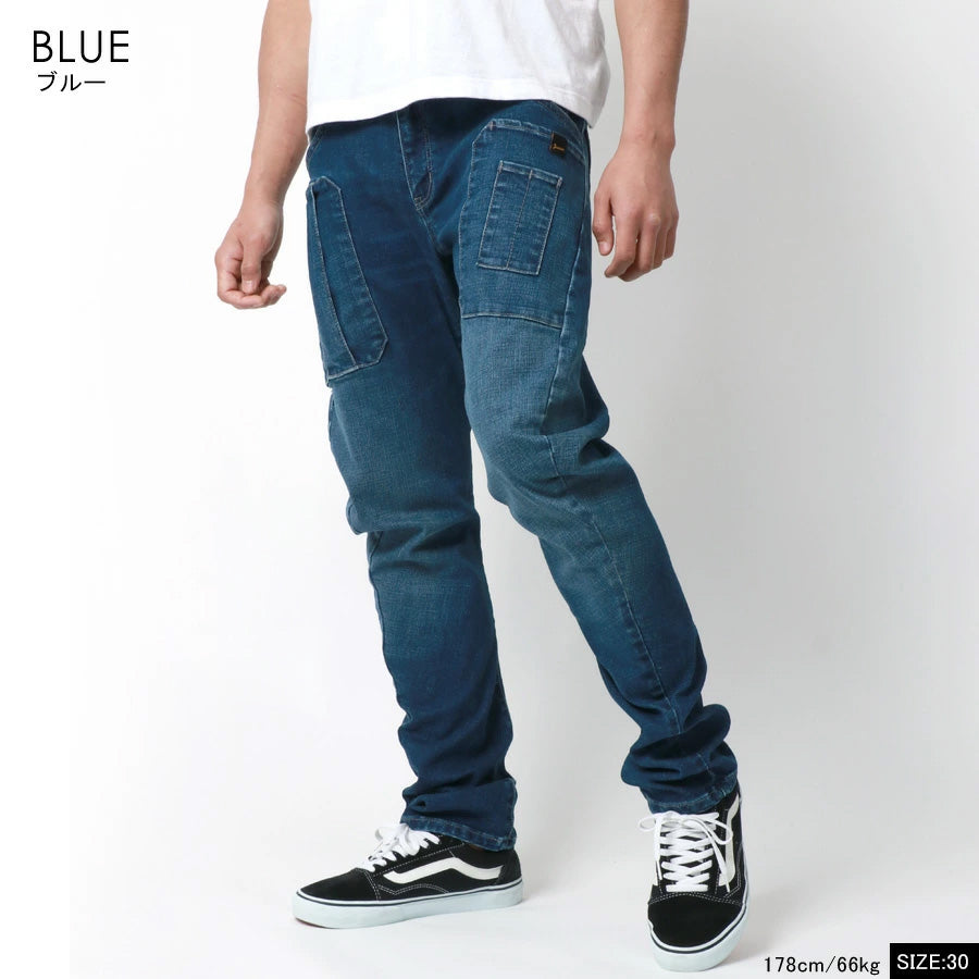 Jeanism EDWIN ジーニズム エドウィン カーゴパンツ ジーンズ メンズ デニムパンツ ジーパン スリム ゆったり アメカジ ストレッチ 大きいサイズ 3D 立体裁断 レギュラーパンツ ズボン ウォッシュ加工 テーパード(4171500018)
