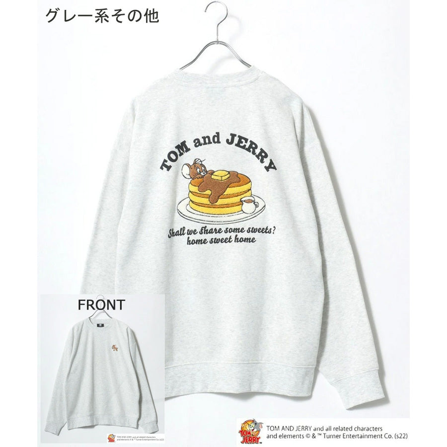 トムとジェリー スウェット トレーナー メンズ 裏起毛 ビッグシルエット オーバーサイズ ゆったり シンプル ロゴ入り ワンポイント 長袖 キャラクター 大きいサイズ レディース(0122280285)