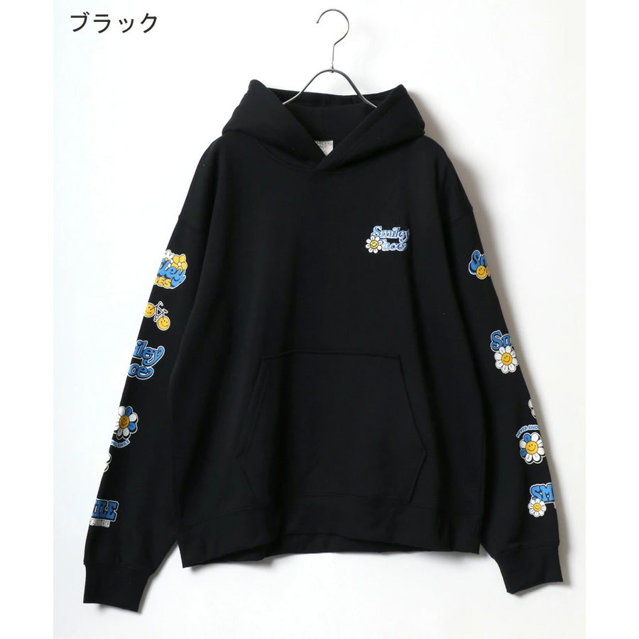 SMILEY FACE スマイリーフェイス スウェット パーカー メンズ 裏起毛 プルパーカー フーディ フーディー ワンポイント刺繍 スエット レディース(0132510130)