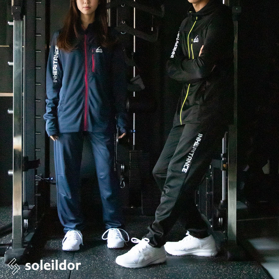 soleildor ソレイルドール スポーツウェア おしゃれ ジャージ メンズ 上下 セットアップ トレーニングウェア ブランド トップス パンツ 長袖 大きいサイズ(0162210003)