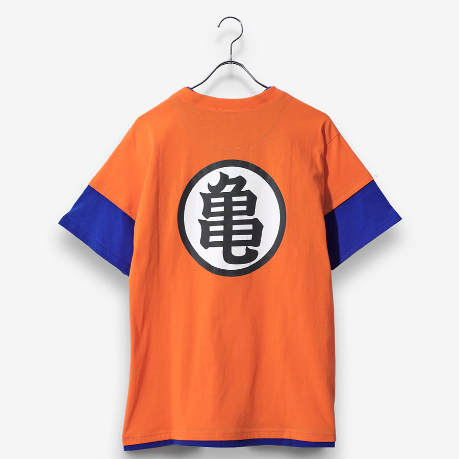 DRAGONBALL ドラゴンボール Tシャツ 半袖 メンズ レディース ユニセックス 綿100 フェイクレイヤード クルーネック 刺繍 バックプリント 道着 カプセルコーポレーション レッドリボン軍(0117320162)