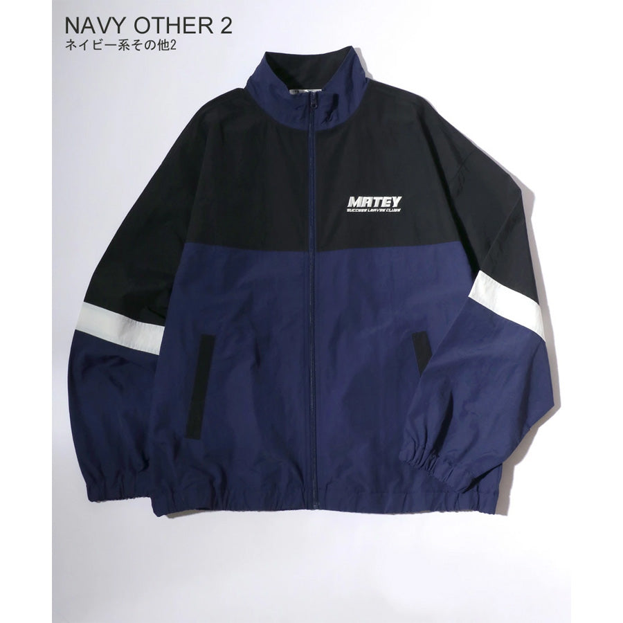 MATEY メーティー ロゴ 切替ライン シャカシャカ ナイロンブルゾン メンズ レディース ユニセックス トラックジャケット ライトアウター オーバーサイズ ルーズ(3142210160)