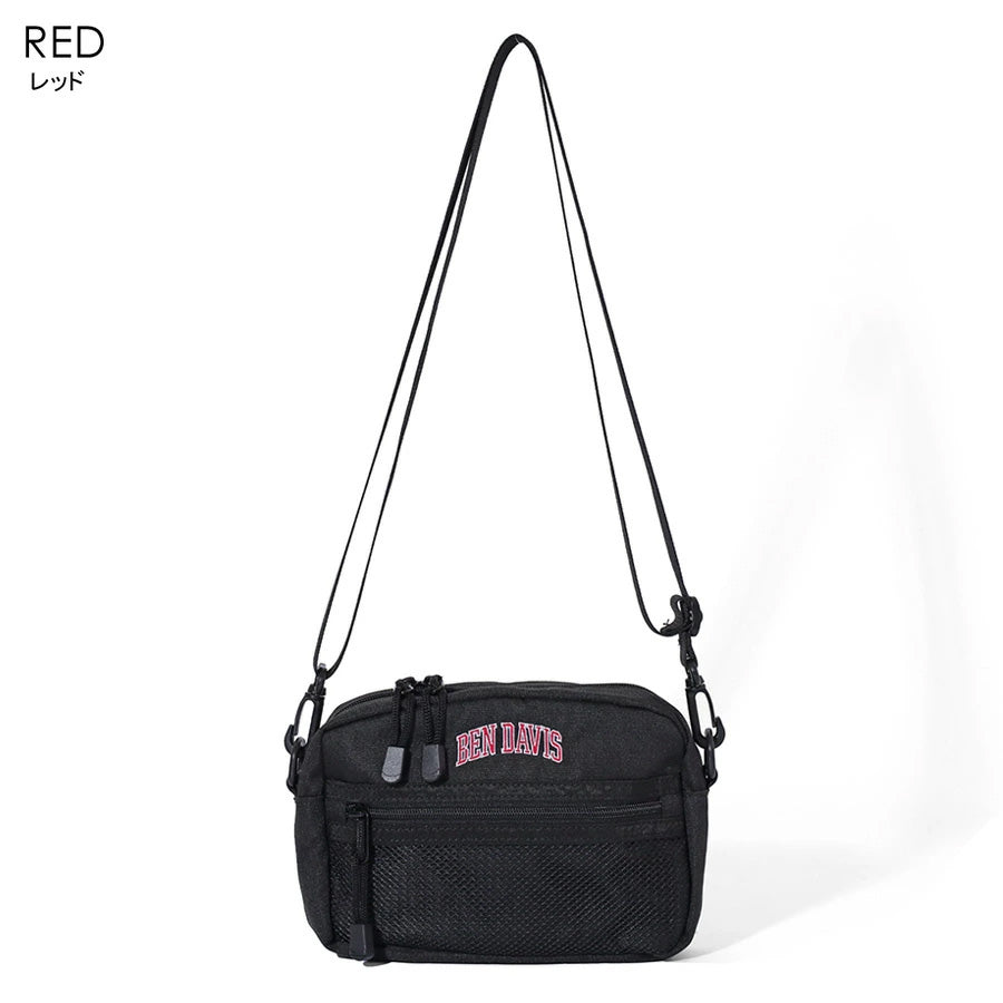 BEN DAVIS ベン デイビス ヨコ型 ショルダーバッグ メンズ レディース ユニセックス 男女兼用 ブランド カレッジ ロゴ 軽量 大容量 ちょうどいいサイズ感 ストラップ付 ショルダー取外可 旅行 お出かけ(7721600084)
