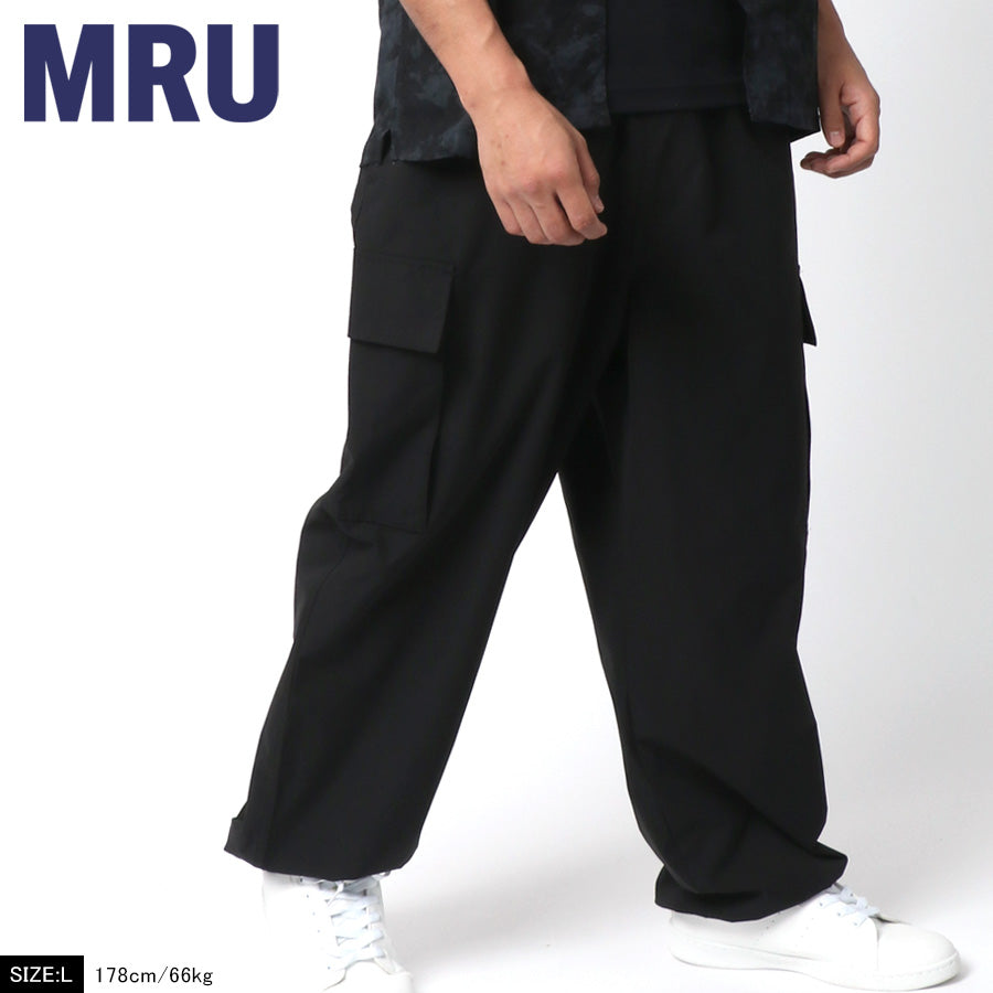 MRU エムアールユー カーゴパンツ メンズ 無地 接触冷感 吸水速乾 軽量 UVカット 速乾 ドライ ワイドパンツ イージーパンツ ボトムス アウトドア(4175040001)