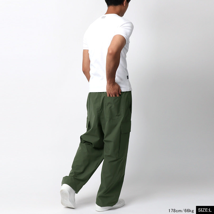 MRU エムアールユー カーゴパンツ メンズ 無地 接触冷感 吸水速乾 軽量 UVカット 速乾 ドライ ワイドパンツ イージーパンツ ボトムス アウトドア(4175040001)