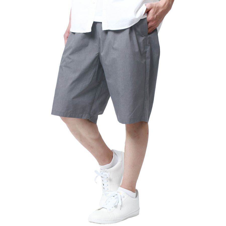 MRU エムアールユー ハーフパンツ メンズ ストレッチ 接触冷感 UVカット 速乾 ドライ イージーパンツ ボトムス 短パン 半ズボン(4181120001)