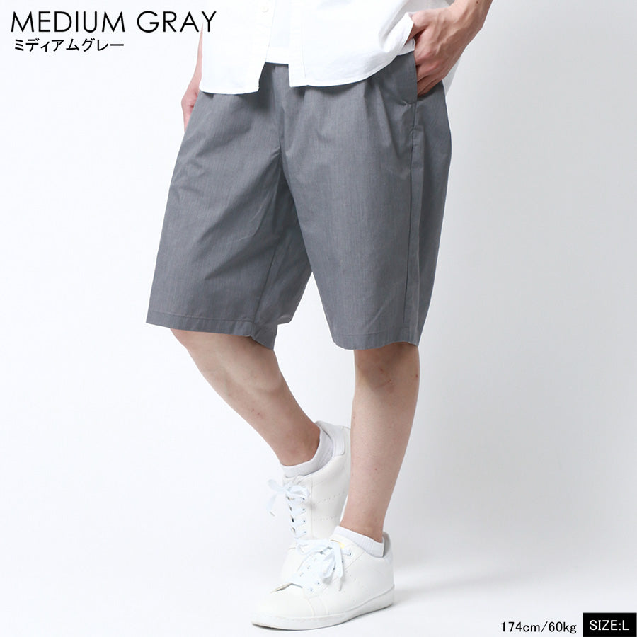 MRU エムアールユー ハーフパンツ メンズ ストレッチ 接触冷感 UVカット 速乾 ドライ イージーパンツ ボトムス 短パン 半ズボン(4181120001)