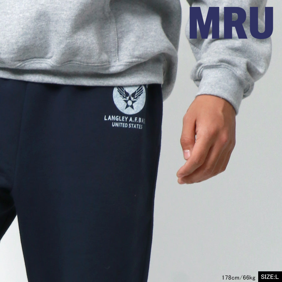 MRU エムアールユー スウェットパンツ メンズ 秋冬 裏起毛 ゆったり ロゴ プリント スエットパンツ イージーパンツ ボトム ボトムス ルームウェア 部屋着(4195030001)