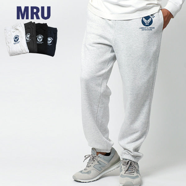 MRU エムアールユー スウェットパンツ メンズ 秋冬 裏起毛 ゆったり ロゴ プリント スエットパンツ イージーパンツ ボトム ボトムス ルームウェア 部屋着(4195030001)