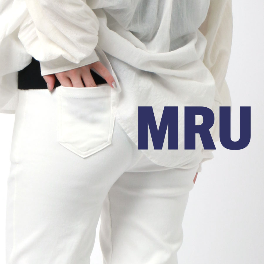 MRU エムアールユー イージーパンツ ツイル ストレッチパンツ レディース 春夏 無地 レギンスパンツ スキニー ズボン ボトム ボトムス きれいめ(4393980005)
