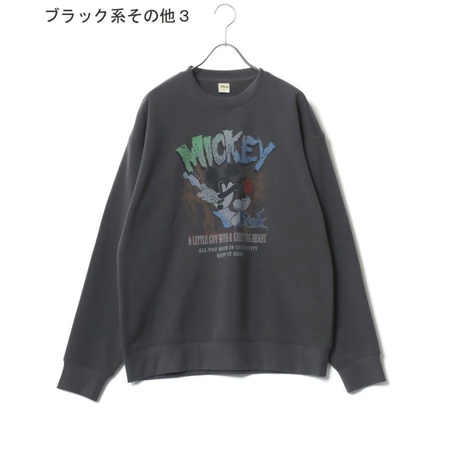 Disney ディズニー スウェット トレーナー メンズ 裏起毛 ビッグシルエット オーバーサイズ ゆったり シンプル ロゴ入り ワンポイント おしゃれ かわいい レディース(0122280286)