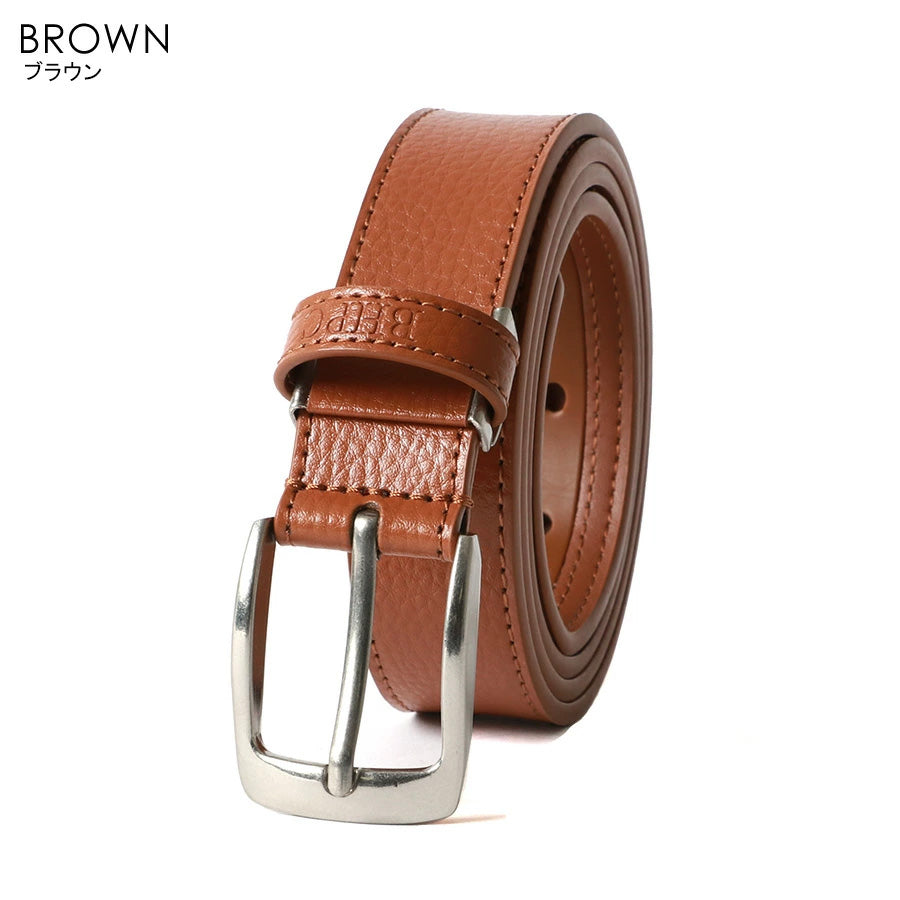 BEVERLY HILLS POLO CLUB ビバリーヒルズポロクラブ ベルト メンズ レザー 全長110cm ながもちベルト レザーベルト 牛革ベルト ブランド ワンポイントロゴ 凹凸 シボ加工 カジュアル シンプル(7718490284)