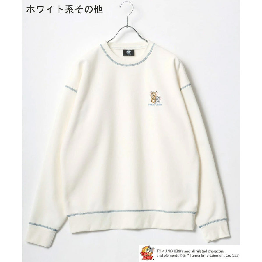 トムとジェリー スウェット トレーナー メンズ 裏起毛 ビッグシルエット オーバーサイズ ゆったり シンプル ロゴ入り ワンポイント 長袖 キャラクター 大きいサイズ レディース(0122280285)