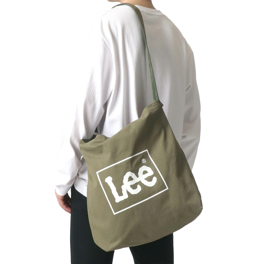 Lee リー ショルダーバッグ キャンバス 2WAY レディース メンズ ユニセックス トートバッグ ロゴプリント ミニボックスロゴ 刺繍 無地 バックポケット ミニポケット 収納 B4 大容量 通勤 通学 デイリーユース(7787840001)