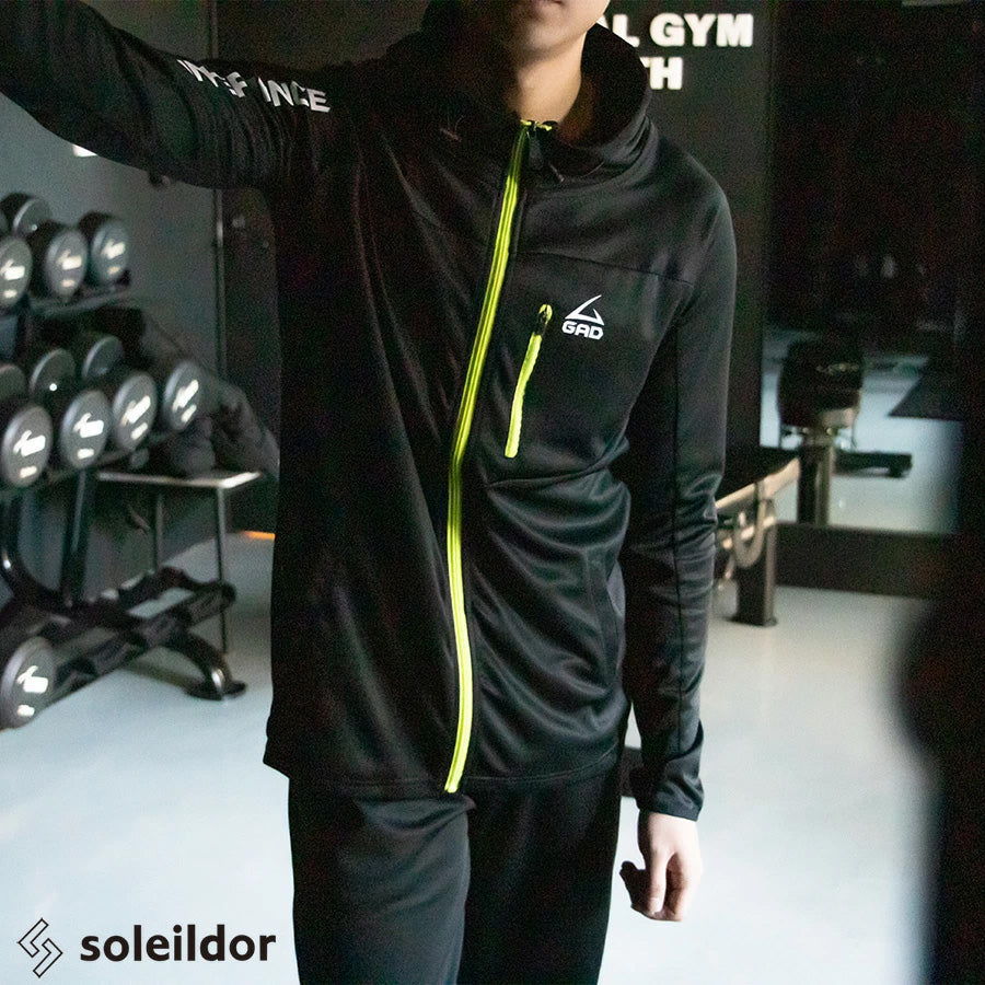 soleildor ソレイルドール スポーツウェア おしゃれ ジャージ メンズ 上下 セットアップ トレーニングウェア ブランド トップス パンツ 長袖 大きいサイズ(0162210003)