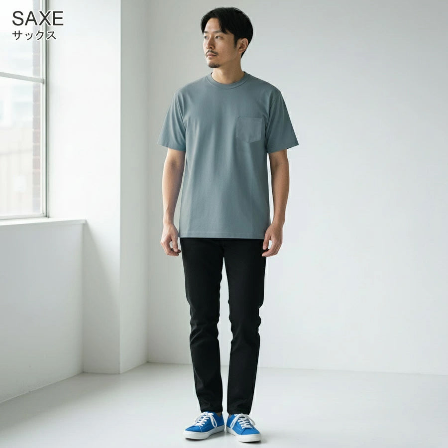 ヒヤロン 接触冷感 Tシャツ 半袖 無地 メンズ レディース ユニセックス クルーネック ポケット付き ポケT ひんやり 涼しい(0111690022)