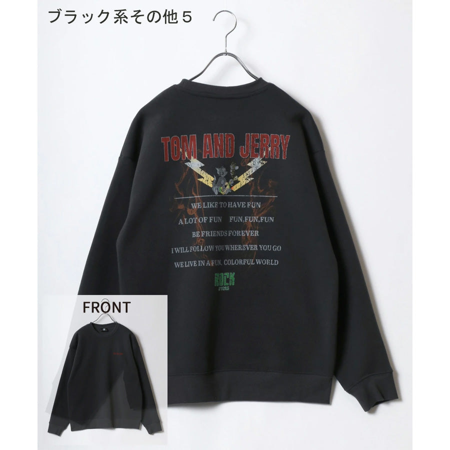 トムとジェリー スウェット トレーナー メンズ 裏起毛 ビッグシルエット オーバーサイズ ゆったり シンプル ロゴ入り ワンポイント 長袖 キャラクター レディース(0122280287)