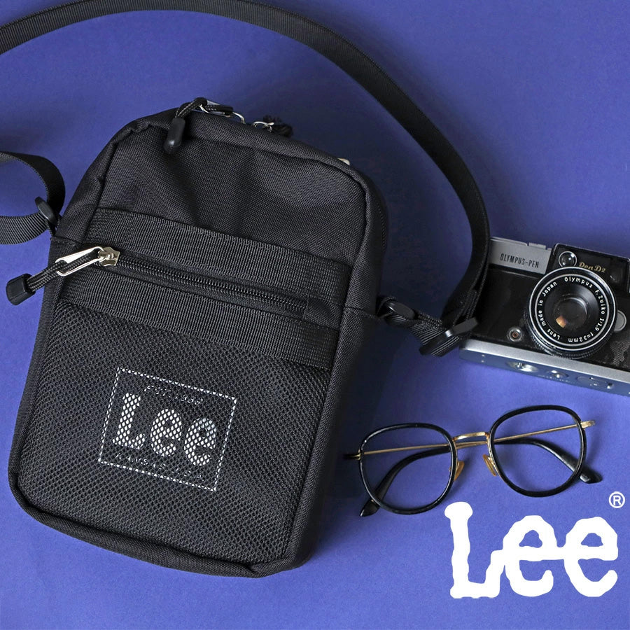 Lee リー ショルダーバッグ 縦型 ミニ 軽量 小さめ メンズ レディース ユニセックス ブランド ワンポイント ロゴ ポリエステル シンプル モノトーン(7727840042)