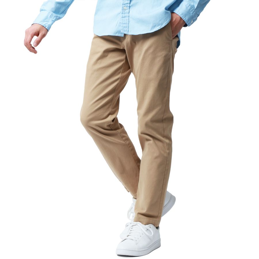 Hanes ヘインズ チノパン メンズ メンズ ズボン 大きいサイズ ストレッチ スリム ツータック 無地 スキニー(5141120023)