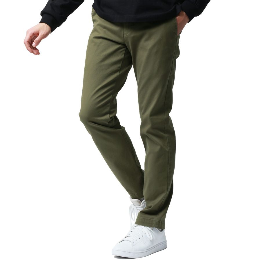 Hanes ヘインズ チノパン メンズ メンズ ズボン 大きいサイズ ストレッチ スリム ツータック 無地 スキニー(5141120023)