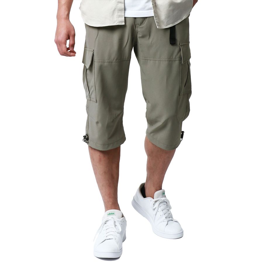 MRU エムアールユー 7分丈 カーゴパンツ メンズ 夏服 七分丈 ストレッチ UVカット ドライ ハーフパンツ ショートパンツ クロップドパンツ(5181120172)