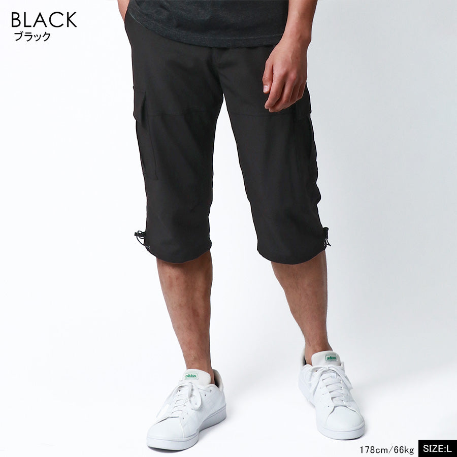 MRU エムアールユー 7分丈 カーゴパンツ メンズ 夏服 七分丈 ストレッチ UVカット ドライ ハーフパンツ ショートパンツ クロップドパンツ(5181120172)