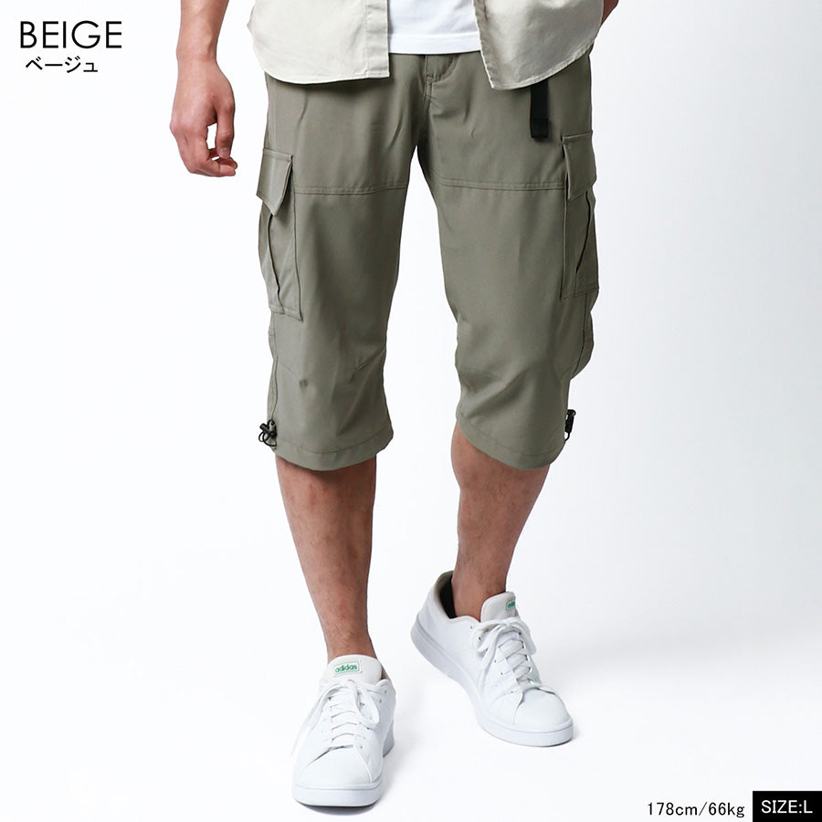 MRU エムアールユー 7分丈 カーゴパンツ メンズ 夏服 七分丈 ストレッチ UVカット ドライ ハーフパンツ ショートパンツ クロップドパンツ(5181120172)