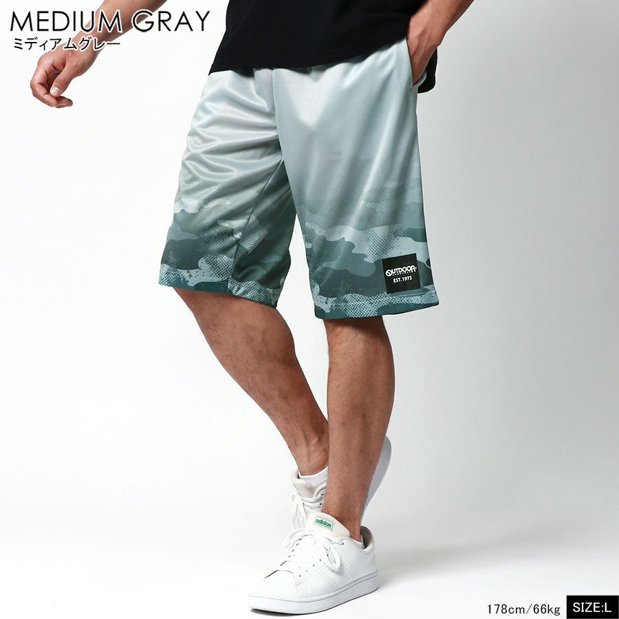 OUTDOOR PRODUCTS アウトドアプロダクツ ハーフパンツ メンズ 夏服 ドライメッシュ カモフラ グラデーション イージーパンツ ボトム ボトムス 短パン 迷彩(5181690008)