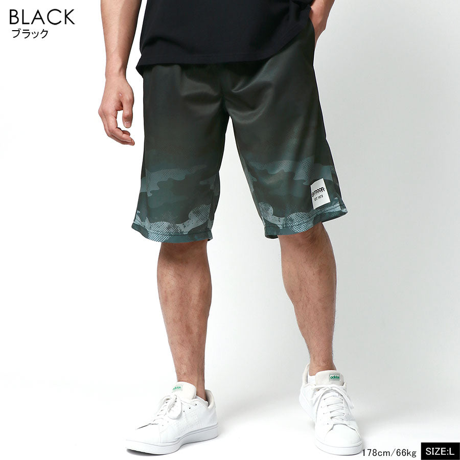 OUTDOOR PRODUCTS アウトドアプロダクツ ハーフパンツ メンズ 夏服 ドライメッシュ カモフラ グラデーション イージーパンツ ボトム ボトムス 短パン 迷彩(5181690008)