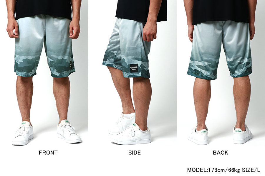 OUTDOOR PRODUCTS アウトドアプロダクツ ハーフパンツ メンズ 夏服 ドライメッシュ カモフラ グラデーション イージーパンツ ボトム ボトムス 短パン 迷彩(5181690008)
