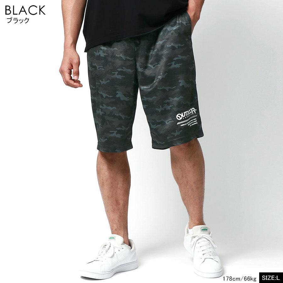 OUTDOOR PRODUCTS アウトドアプロダクツ ハーフパンツ メンズ 夏服 ドライメッシュ カモフラ 吸水速乾 イージーパンツ 短パン ボトム ボトムス 速乾 ドライ 迷彩(5181690009)
