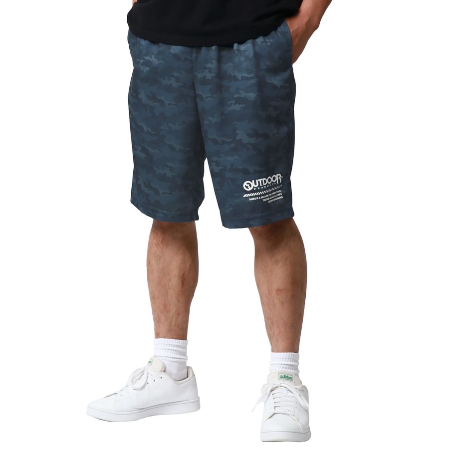 OUTDOOR PRODUCTS アウトドアプロダクツ ハーフパンツ メンズ 夏服 ドライメッシュ カモフラ 吸水速乾 イージーパンツ 短パン ボトム ボトムス 速乾 ドライ 迷彩(5181690009)