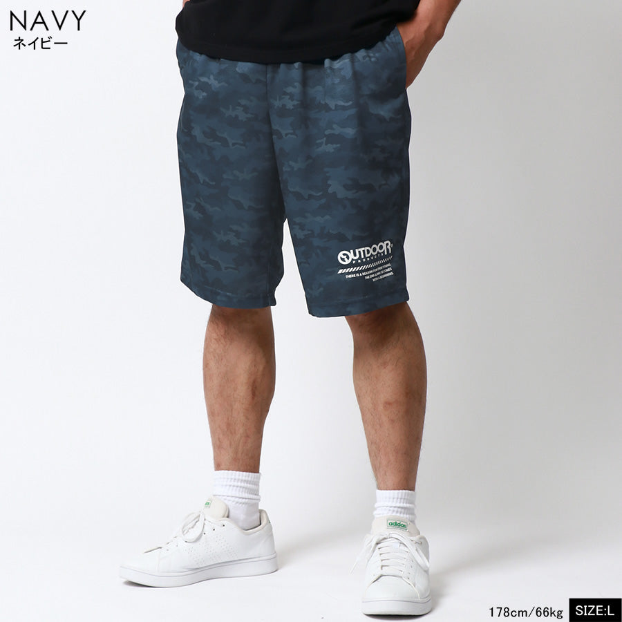 OUTDOOR PRODUCTS アウトドアプロダクツ ハーフパンツ メンズ 夏服 ドライメッシュ カモフラ 吸水速乾 イージーパンツ 短パン ボトム ボトムス 速乾 ドライ 迷彩(5181690009)
