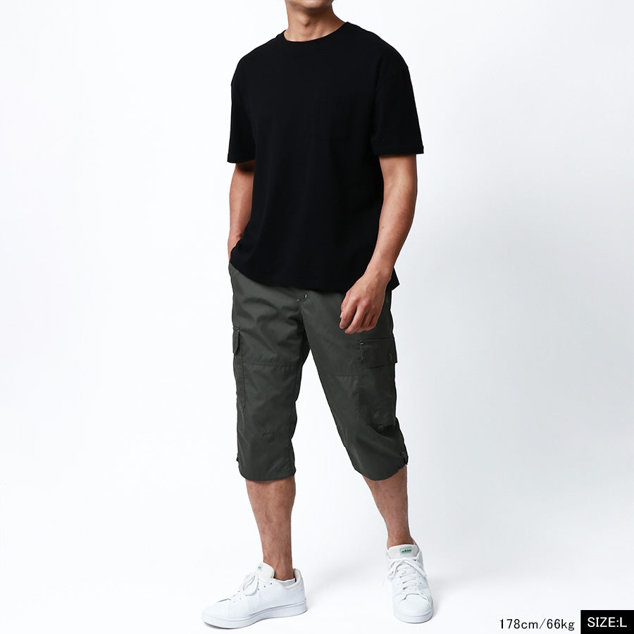 OUTDOOR PRODUCTS アウトドアプロダクツ カーゴパンツ メンズ 夏用 夏服 涼しい クロップドパンツ ひざ下 7分丈 七分丈 ブランド 無地 ワンポイント ロゴ 刺繍 ハーフパンツ ショートパンツ(5181690010)