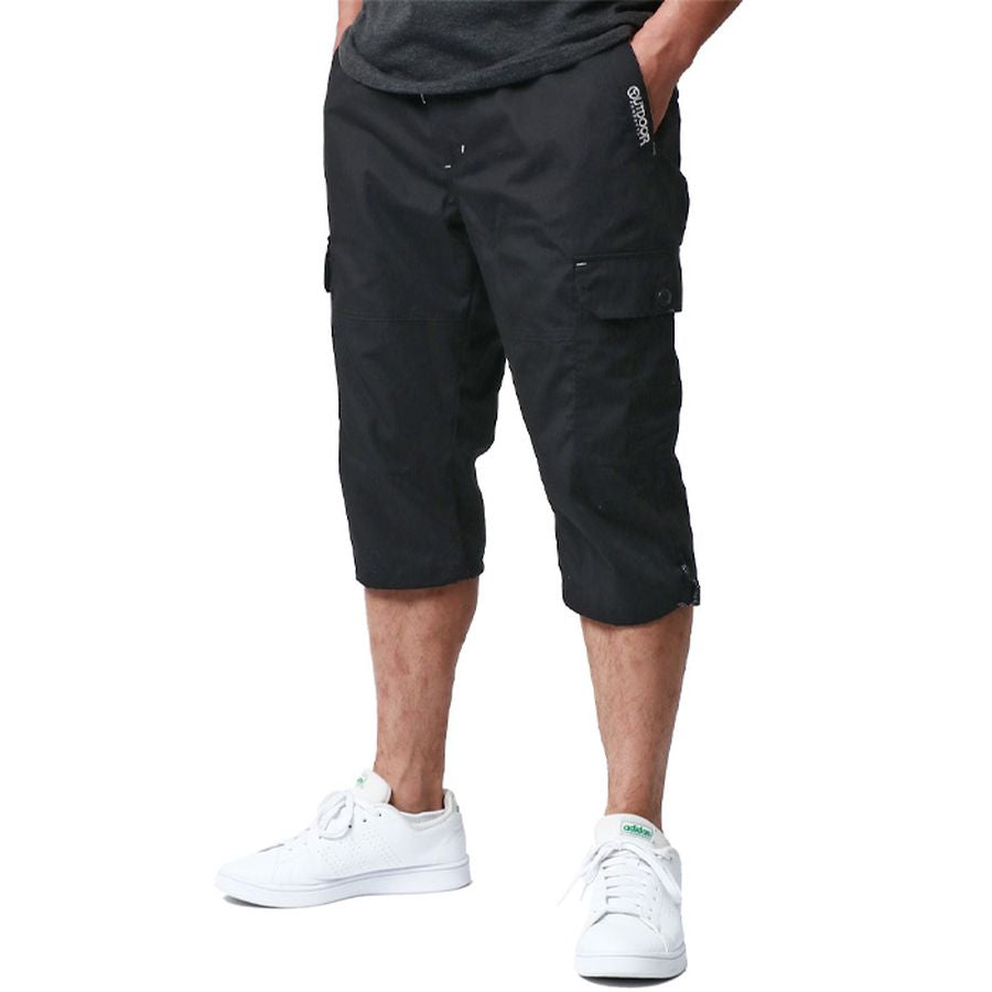 OUTDOOR PRODUCTS アウトドアプロダクツ カーゴパンツ メンズ 夏用 夏服 涼しい クロップドパンツ ひざ下 7分丈 七分丈 ブランド 無地 ワンポイント ロゴ 刺繍 ハーフパンツ ショートパンツ(5181690010)