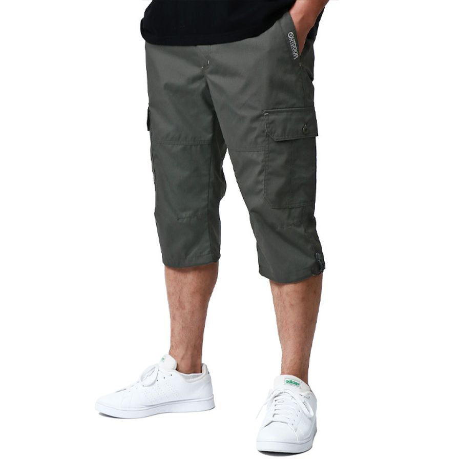 OUTDOOR PRODUCTS アウトドアプロダクツ カーゴパンツ メンズ 夏用 夏服 涼しい クロップドパンツ ひざ下 7分丈 七分丈 ブランド 無地 ワンポイント ロゴ 刺繍 ハーフパンツ ショートパンツ(5181690010)