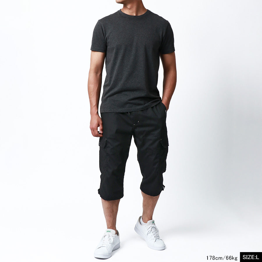 OUTDOOR PRODUCTS アウトドアプロダクツ カーゴパンツ メンズ 夏用 夏服 涼しい クロップドパンツ ひざ下 7分丈 七分丈 ブランド 無地 ワンポイント ロゴ 刺繍 ハーフパンツ ショートパンツ(5181690010)