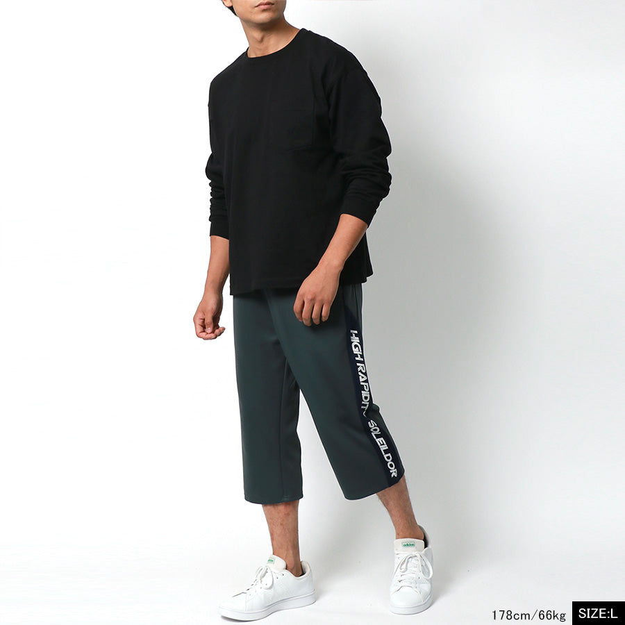 soleildor ソレイルドール ジャージパンツ 7分丈 ジャージ 下 切替え ハーフパンツ ショートパンツ(5182210039)