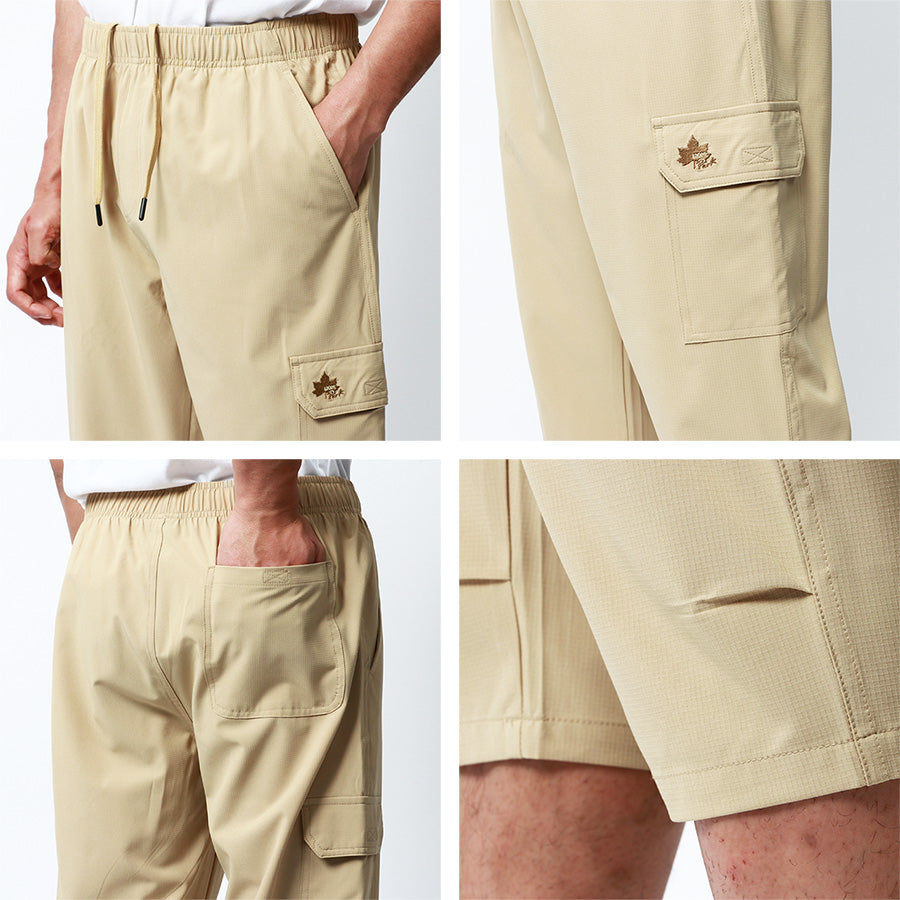 LOGOS park ロゴスパーク カーゴパンツ メンズ 夏 7分丈 撥水加工 ストレッチ ショートパンツ ハーフパンツ イージーパンツ クロップド(5182280383)