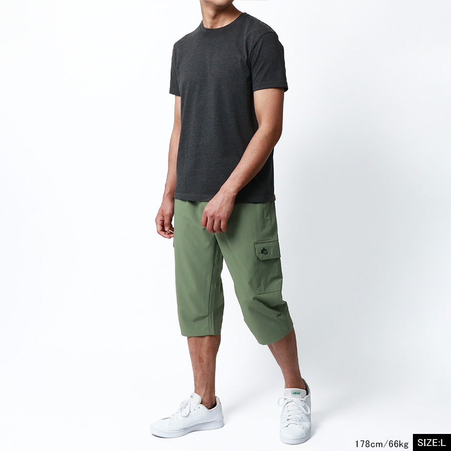 LOGOS park ロゴスパーク カーゴパンツ メンズ 夏 7分丈 撥水加工 ストレッチ ショートパンツ ハーフパンツ イージーパンツ クロップド(5182280383)
