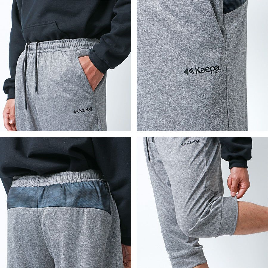 Kaepa ケイパ ハーフパンツ メンズ 7分丈 吸水速乾 UVカット イージーパンツ クロップド ズボン ボトム ボトムス 速乾 ドライ スポーツ トレーニング ルームウェア 部屋着(5187140045)