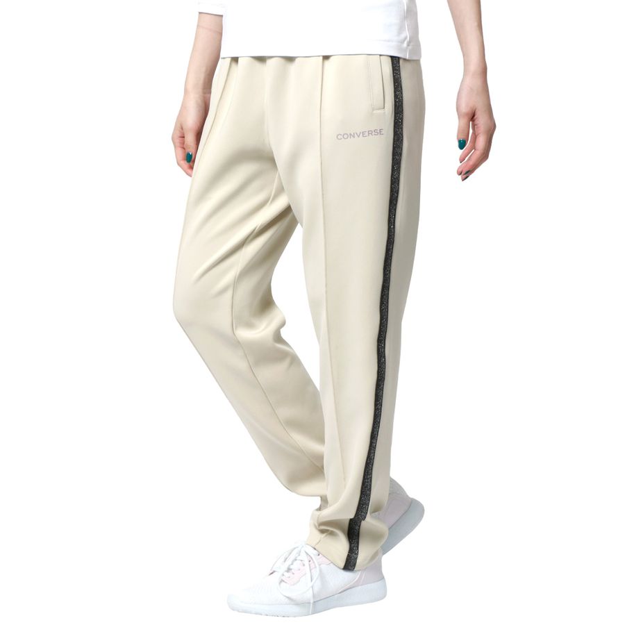 CONVERSE コンバース トラックパンツ レディース サイド ラメ ライン UVカット ストレッチ ジャージ 下 ジャージパンツ ズボン ボトム ボトムス スポーツ トレーニング ヨガ フィットネス(5392280062)