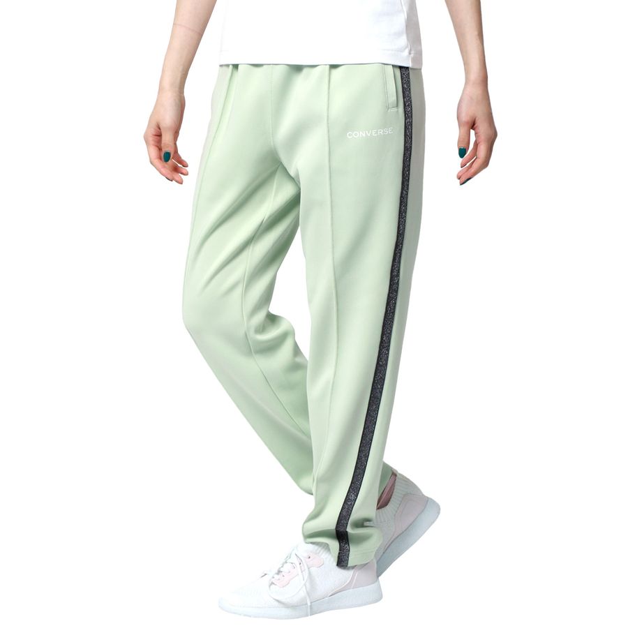 CONVERSE コンバース トラックパンツ レディース サイド ラメ ライン UVカット ストレッチ ジャージ 下 ジャージパンツ ズボン ボトム ボトムス スポーツ トレーニング ヨガ フィットネス(5392280062)