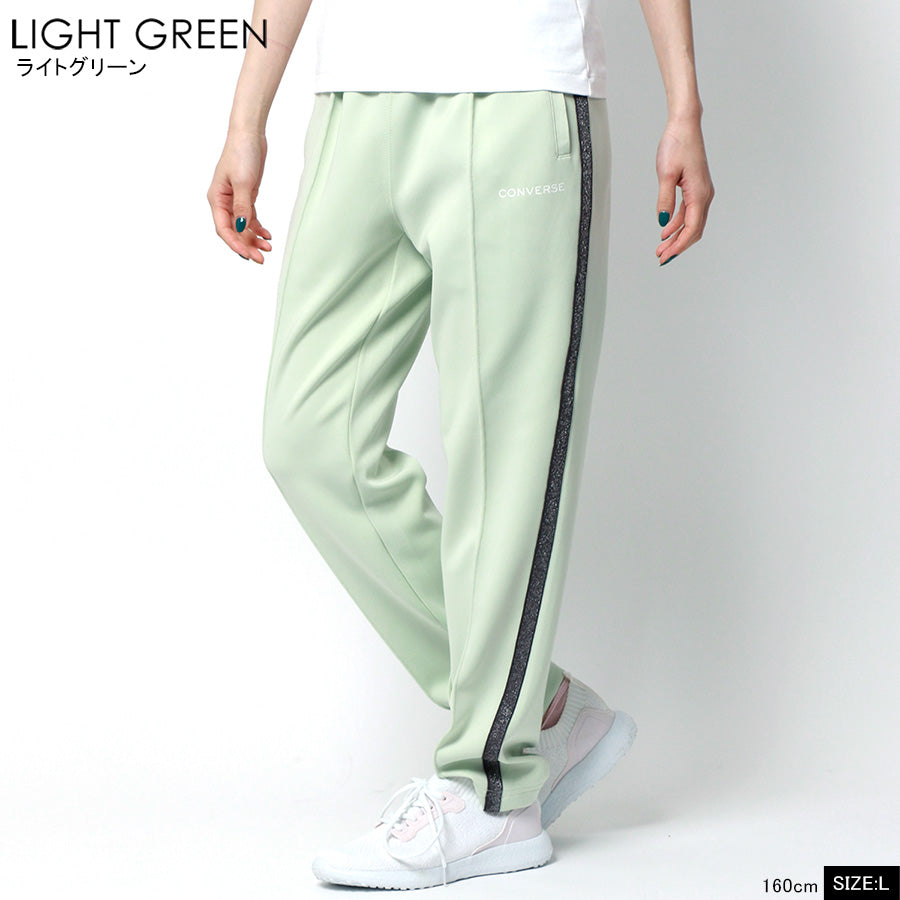 CONVERSE コンバース トラックパンツ レディース サイド ラメ ライン UVカット ストレッチ ジャージ 下 ジャージパンツ ズボン ボトム ボトムス スポーツ トレーニング ヨガ フィットネス(5392280062)