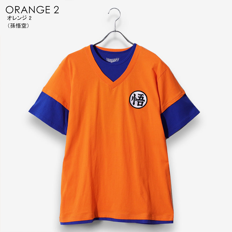 DRAGONBALL ドラゴンボール Tシャツ 半袖 メンズ レディース ユニセックス 綿100 フェイクレイヤード クルーネック 刺繍 バックプリント 道着 カプセルコーポレーション レッドリボン軍(0117320162)