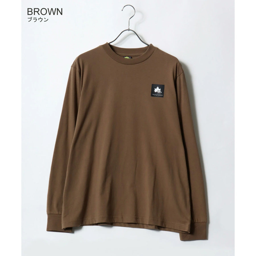 LOGOS park ロゴスパーク Tシャツ 長袖 メンズ レディース ユニセックス ワンポイント ボックス ロゴ ブランド ロンT アウトドア カットソー トップス リサイクル天竺 ベーシック(0112281291)