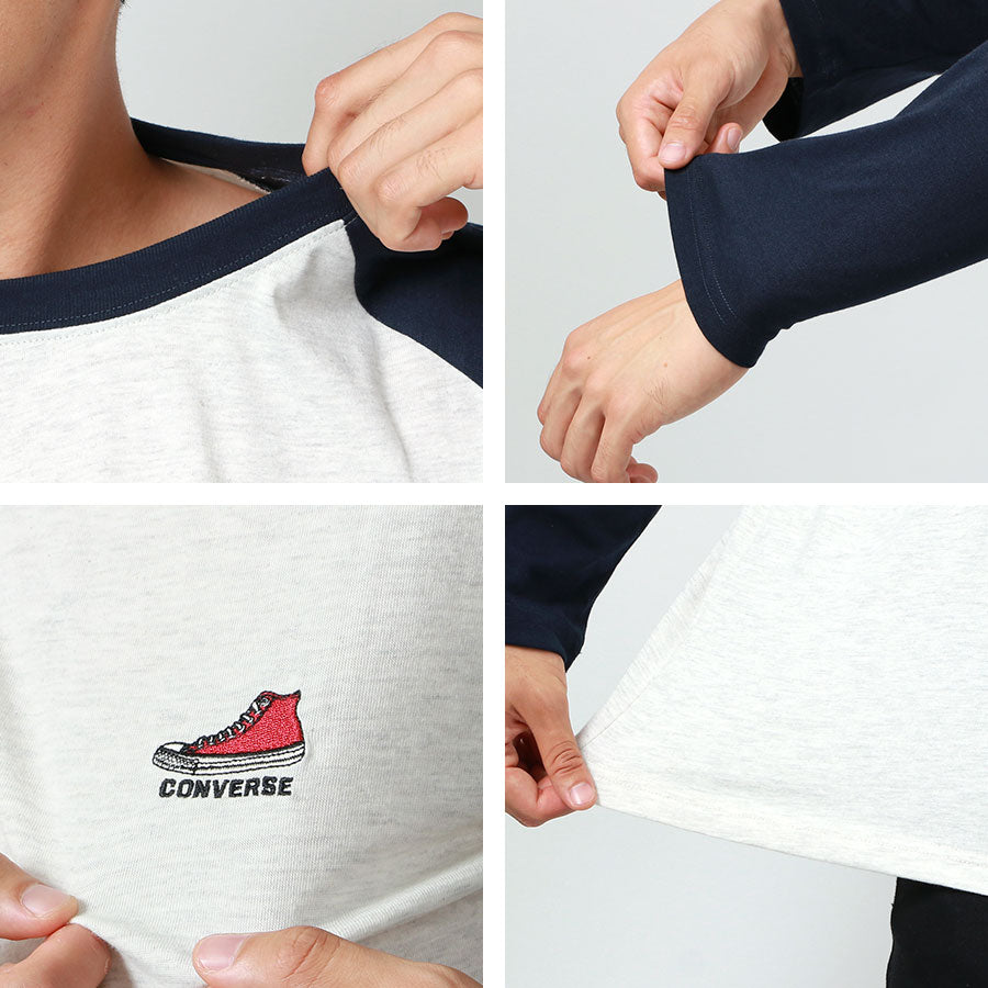 【大きいサイズ】CONVERSE コンバース ロゴ 刺繍 大きいサイズ Tシャツ 長袖(6812280853)