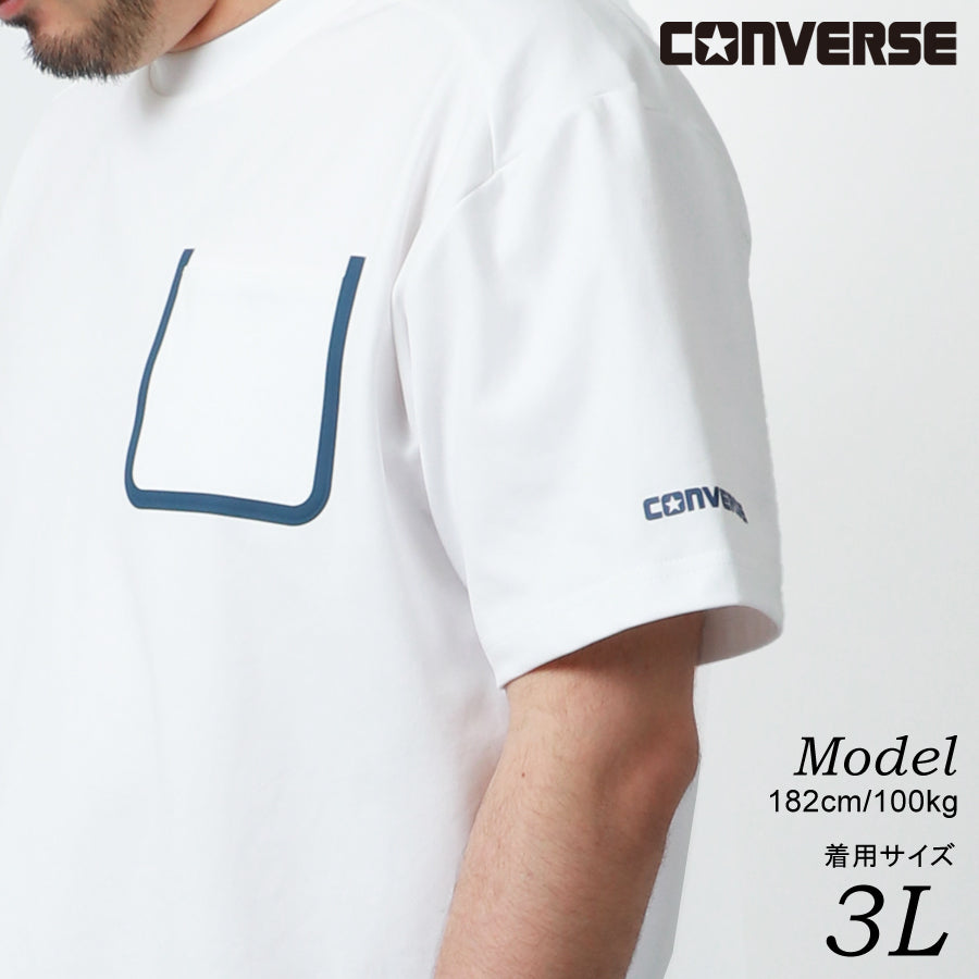【大きいサイズ】CONVERSE コンバース 大きいサイズ Tシャツ 吸汗速乾 無地 半袖 ポケット 付き ポケットTシャツ(6812280885)